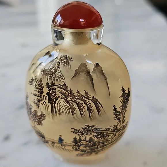 Vintage Chinese Reverse Painted Glass Snuff Bottle - Picture 12 of 12